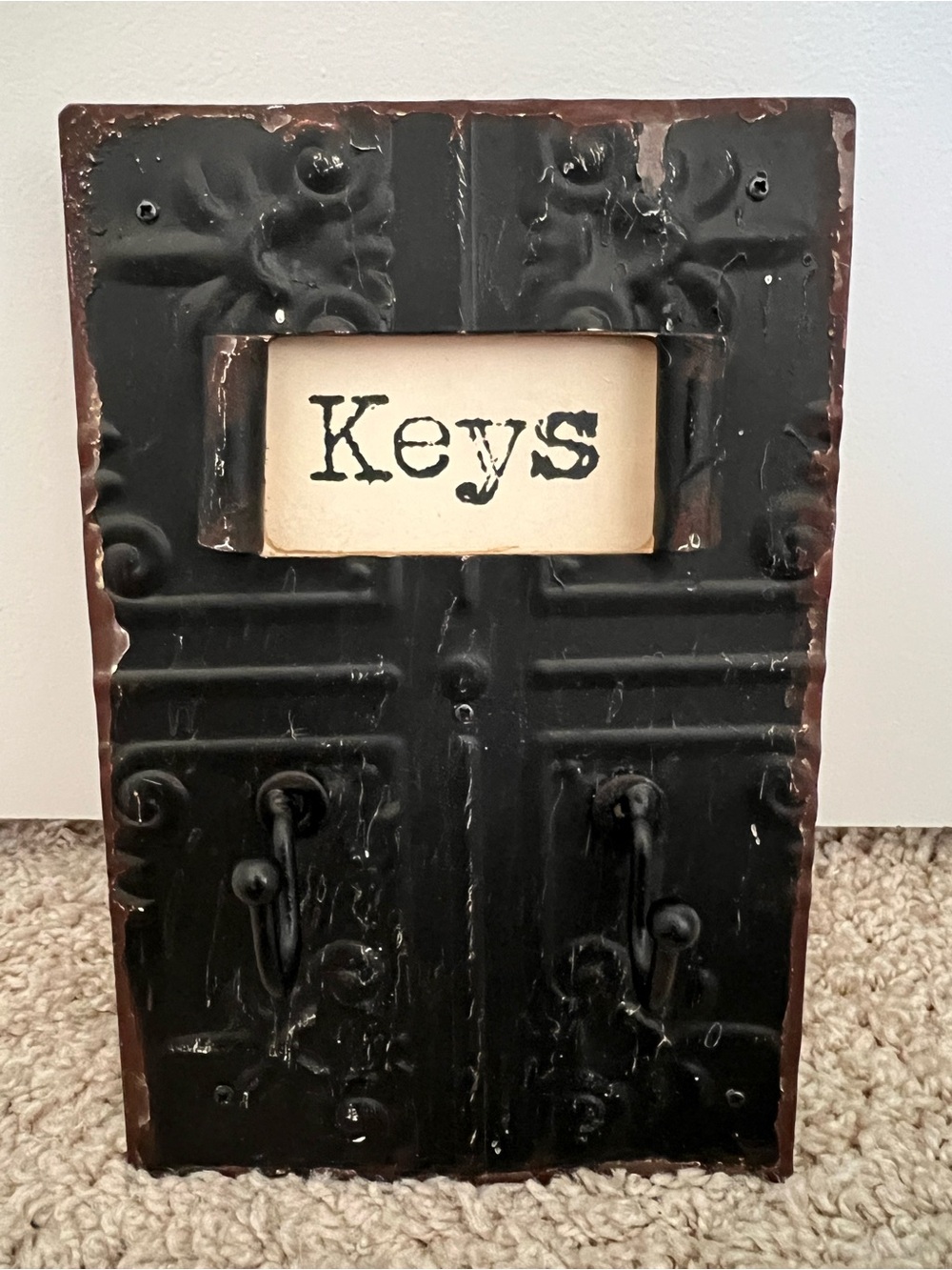 Rustic Farmhouse Wall Key Holder with (2) Hooks